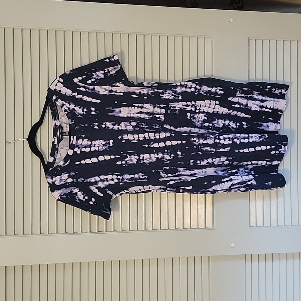 Blue tie-dye mid dress